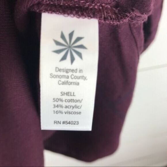 Athleta Small Heat Tech Flannel Cassis Windowpane - Picture 4 of 4